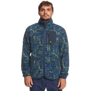 Quiksilver Men's Outdoor Clean Coast Zip Up Fleece Jacket Size L Blue Green NWT